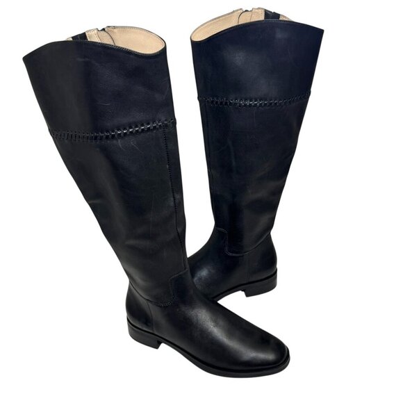 Jack Rogers Adaline Knee High Leather Riding Boot Black New Size 7.5 NEW $298 - Picture 2 of 9